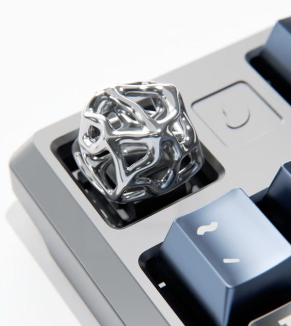 Laser-cut Openwork Metal Keycaps, Artisan Keycap Sci-fi