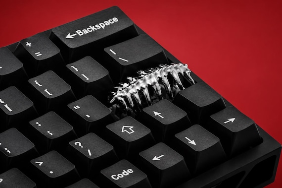 Sci-Fi Creature Artisan Keycap, 2.25U Metal Enter Key, MX-Style Switch Compatible, Spooky Sci-Fi Gamer Gift