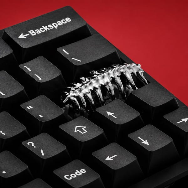 Sci-Fi Creature Artisan Keycap, 2.25U Metal Enter Key, MX-Style Switch Compatible, Spooky Sci-Fi Gamer Gift