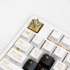 Valentine's Gift Silver Star Artisan Keycap for MX Switches, Aluminum Metal Custom Keycap, Interstellar Liquid Metal Esc Key, Sci-Fi Gamer