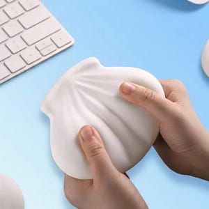 Ergonomic Shell Wrist Rest for Keyboard and Mouse, Silicone Hand Pillow, Aesthetic Desktop Wrist Support, Washable Soft Office Gift