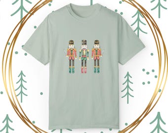 Camiseta navideña de cascanueces Comfort Colors: camiseta festiva para hombres y mujeres