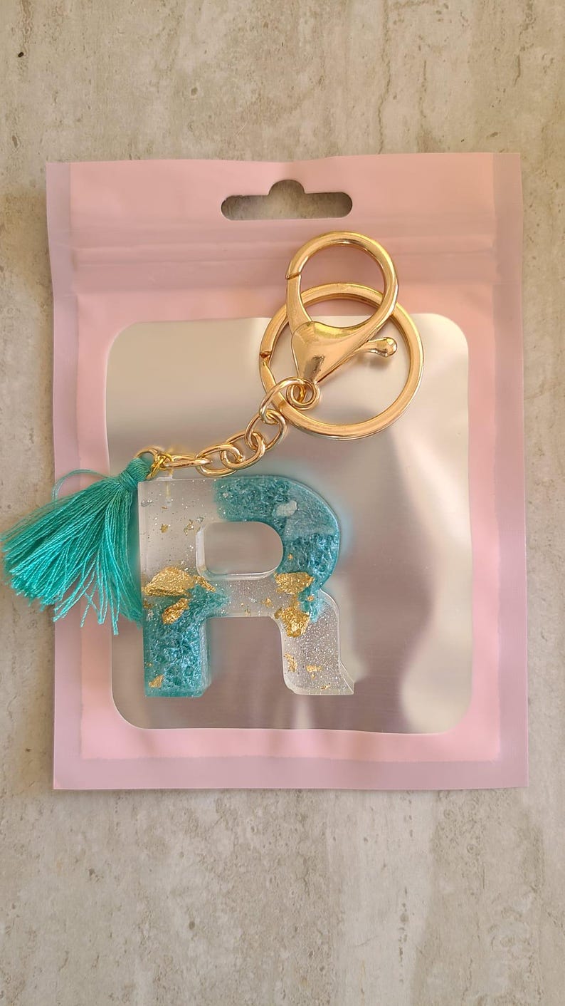 CUSTOM Keychain Resin/epoxy Letter Color of Choice - Etsy