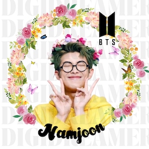 kpop BTS Namjoon RM Flower png Design Digital Download - Ready to use PNG