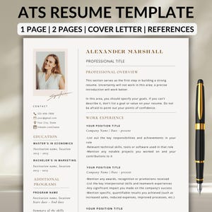 ATS Friendly Resume Template, Word and Pages Resume, ATS Compatible Resume Template, Professional Executive Resume Template, Resume Template