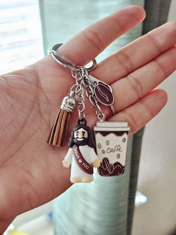 Jesus & Coffee keychain