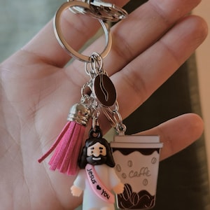 Jesus Coffee Keychain | Christian Faith Gift Bag Charm, Tassel Accessory image 10