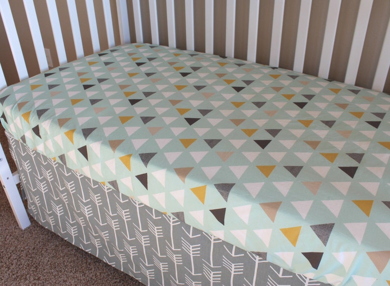 Arrow Crib Skirt Custom colors available Grey Navy Etsy