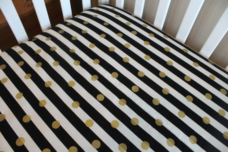 Metallic Gold Fitted Crib Sheet or Changing Pad Cover Polka Etsy