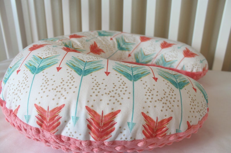 Arrow Boppy Cover Baby Girl Nursing Pillow Cover Coral Etsy