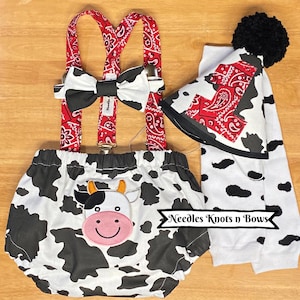 Boys Cow Print Cake Smash Outfit, Western Smash Cake Outfit, Barnyard Cake Smash Outfit, Boys 1st Birthday Outfit