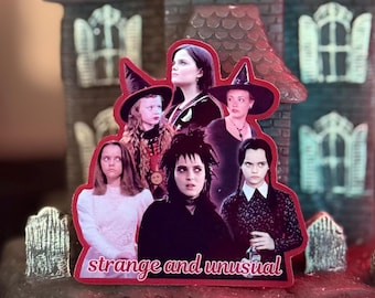 Halloween Strange and Unusual girly characters sticker