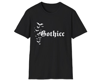 Gothicc Unisex T-Shirt mit Fledermäusen, Alternative T-Shirt, Halloween Shirt, Gothic Kleidung, Spooky Top