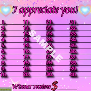Bingo appreciation board