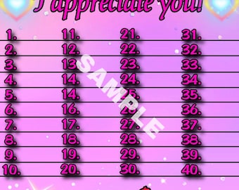 Bingo appreciation board