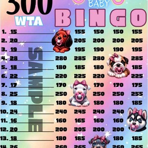 300 WTA bingo boards