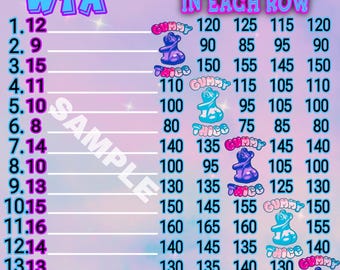 180 WTA bingo board