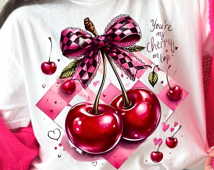 Parody Cherry Love Unisex T-Shirt: Cute Valentine's Day Graphic Tee, Trendy Summer Sweetheart Apparel