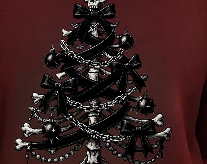 Gothic Christmas Crewneck: Festive Unisex Sweatshirt for Alternative Holiday Style & Cozy Gifting