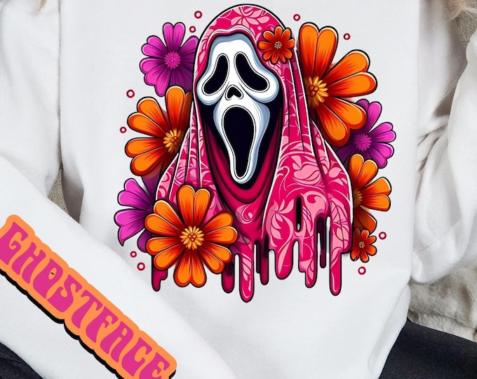 Parody Customizable Boho Ghost Sweatshirt: Halloween Hippie Horror Floral Pullover
