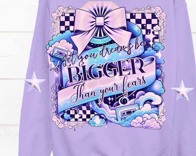 Lunar Lush Lavender Puff Hoodie | Retro Coquette Sweatshirt | Celestial Checkerboard | 90s Nostalgic Chic | Cozy Streetwear