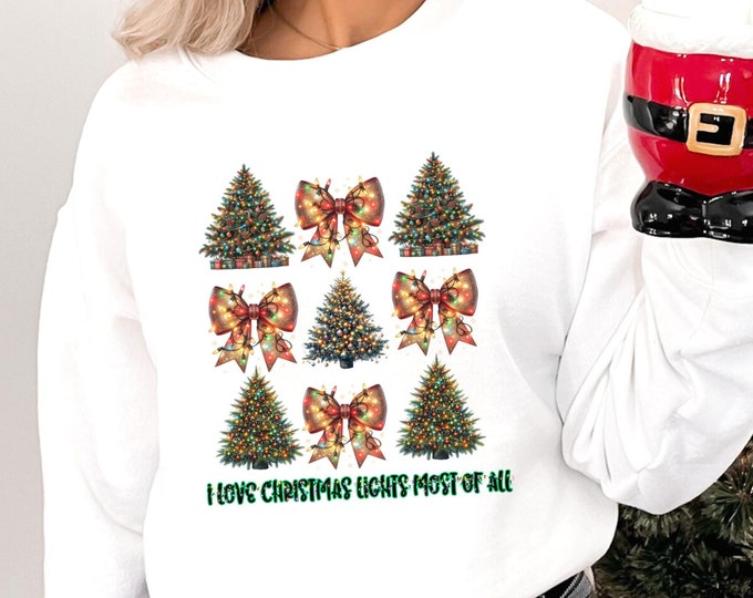 Parody Christmas Crewneck Sweatshirt - Festive Trees & Bows Design, Holiday Jumper, Winter Pullover, Xmas Sweatshirt, Cozy Christmas Sweater