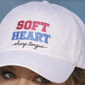 Soft Heart Sharp Tongue Dad Cap | Embroidered Script Hat | Sarcastic Funny Gift for Men