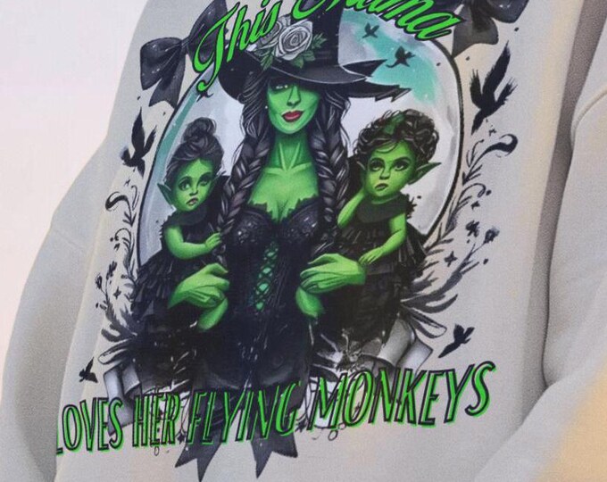 Witchy Animal Lover Parody Crewneck: Spooky Halloween Graphic Sweatshirt for Cozy Unisex Style