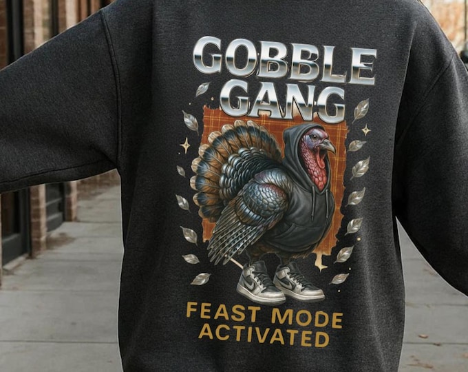 Thanksgiving Turkey Sneaker Sweatshirt: Retro Y2K Holiday Top