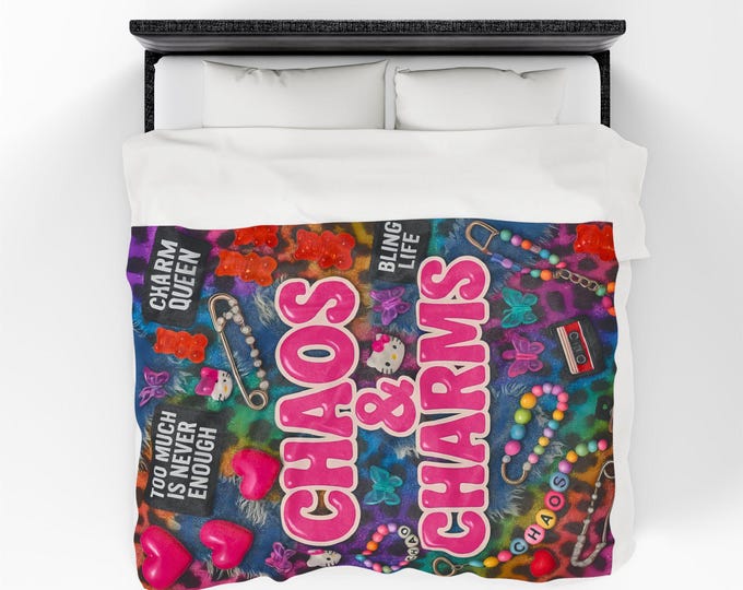 Vibrant Velveteen Plush Throw | Charming Cozy Blanket for Kids, Teens, Home Decor & Gifts