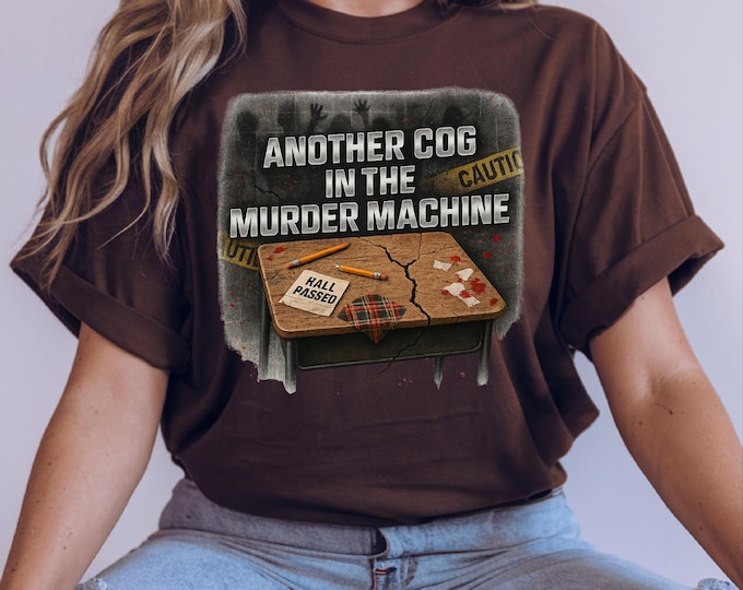 Another Cog in the Murder Machine: Unisex Heavy Cotton Graphic Tee for Horror Fans & Statement Lovers