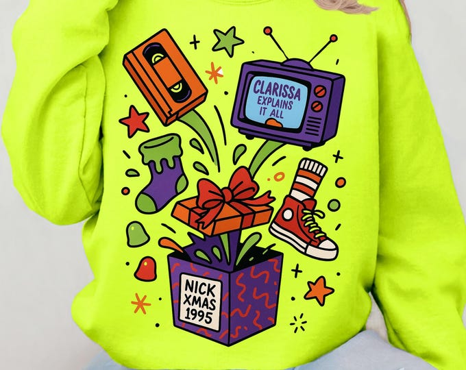 Vibrant Retro Parody Crewneck: Unisex Vintage Graphic Sweatshirt for Trendy Casual Loungewear