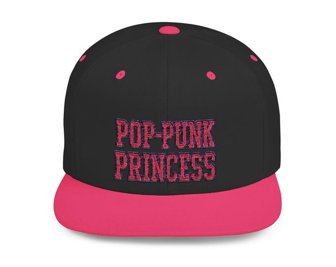 Parody Pop-Punk Princess Flat Bill Snapback Hat, Trendy Cap, Youth Fashion, Gift for Teens, Stylish Accessories, Streetwear Headwear