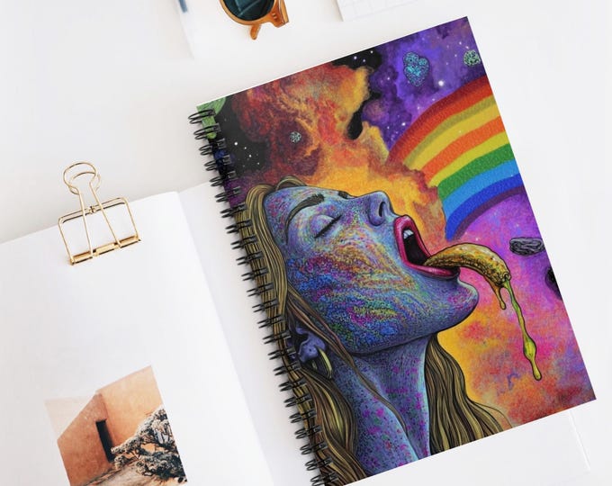 Psychedelic Rainbow Spiral Notebook: Ruled Journal for Trippy Writing, Vibrant Sketchbook, Colorful Diary