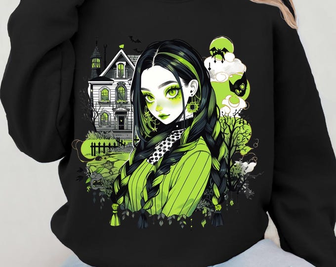 Parody Spooky Chic Crewneck: Unisex Halloween Graphic Sweatshirt for Fall & Cozy Nights