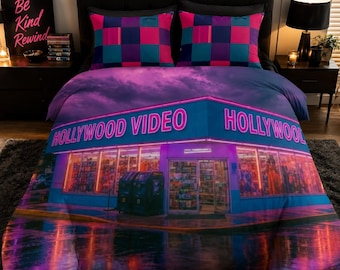Funda nórdica de Neon Hollywood Store / Juego de cama de algodón