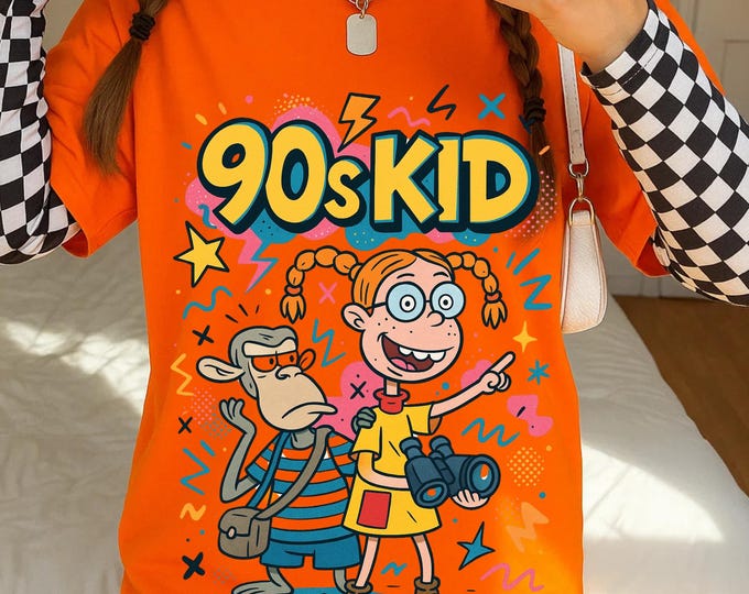 Parody 90s Nostalgia Unisex Heavy Cotton Tee - Retro Vintage Style Graphic T-Shirt for Kids & Teens