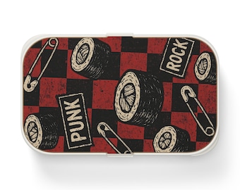 Punk Rock Bento Box: Eco-Friendly Lunch Container with Bamboo Lid