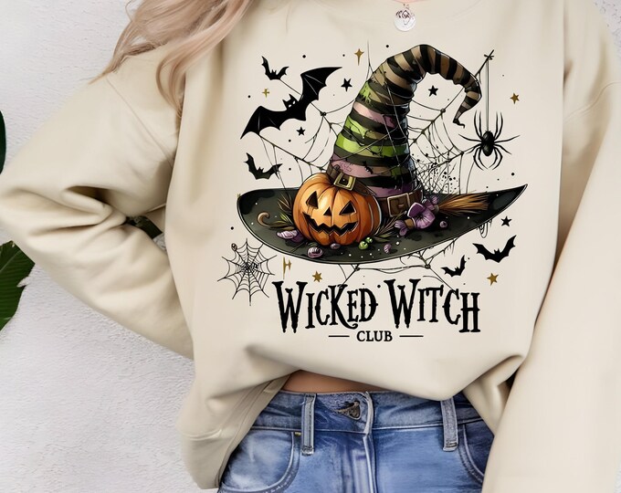 Wicked Witch Club Sweatshirt: Cozy Halloween Crewneck