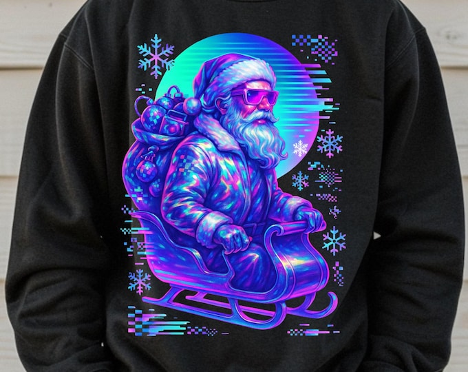 Parody Vibrant Santa Sweatshirt, Cozy Holiday Sweatshirt, Unisex Christmas Crewneck, Fun Winter Apparel, Gifts for Him and Her
