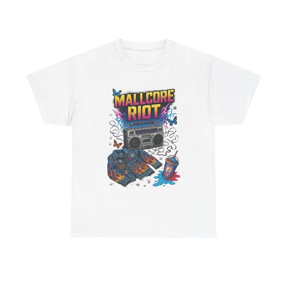 Mallcore Riot グラフィックTシャツ：90年代グランジ スケーター