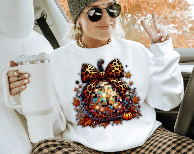 Parody Personalized Thanksgiving Disco Pumpkin Sweatshirt: Festive Unisex Party Outfit for Fall Celebrations