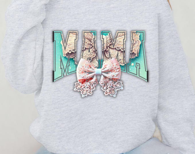 Parody Personalized Collegiate Mom Sweatshirt: Coquette Bow Design for Mother's Day Gift