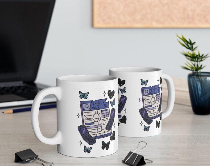 Parody Charming Butterfly & Heart Ceramic Mug