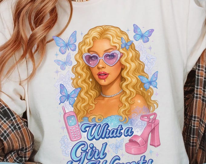 Parody Butterfly Print Unisex Garment-Dyed Tee: Trendy Summer Fashion, Stylish Gift for Her