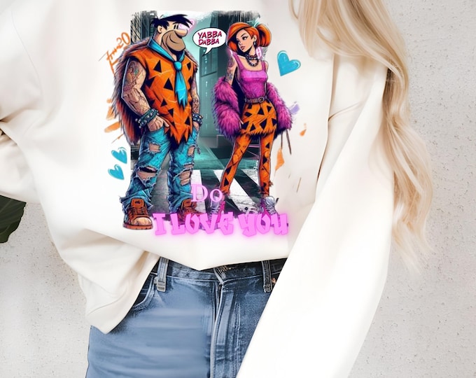 Playful Cartoon Crewneck Sweatshirt: Cozy Unisex Apparel, Funny Gift for Couples, Pop Culture Fashion