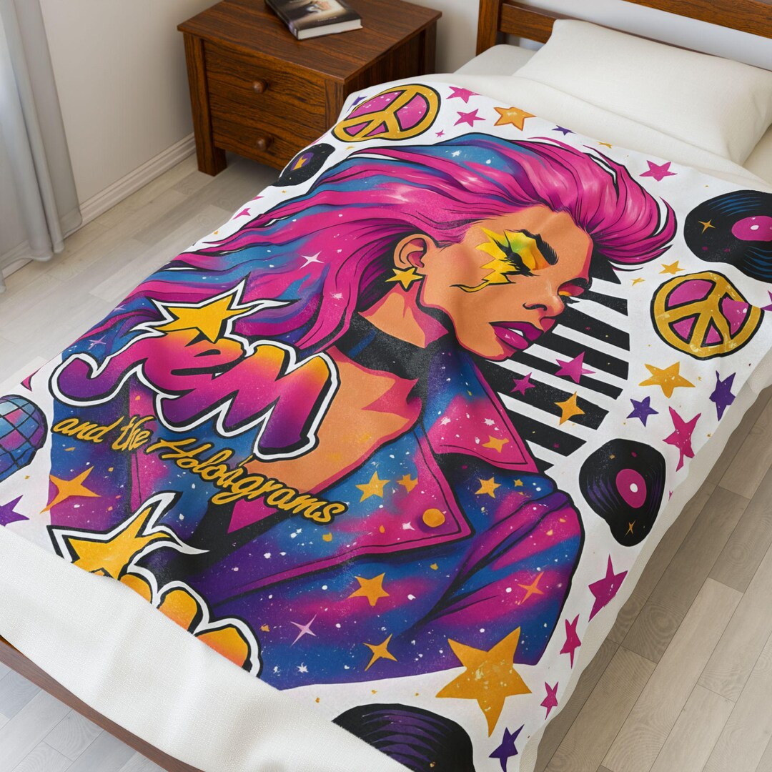 Jem and the Holograms Plush Blanket: 80s Retro Throw Blanket - Etsy
