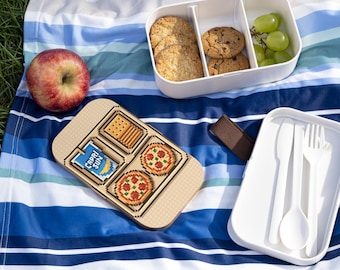 Pixel Art Bento Box: Bamboo Lid Lunch Container with Utensils