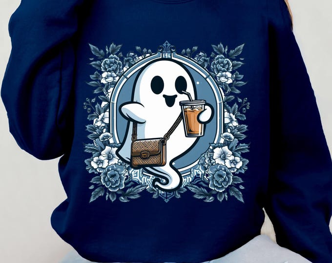 Cozy Ghost Sweatshirt: Spooky Halloween Loungewear