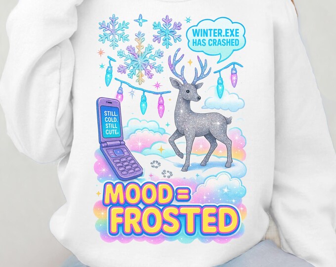 Y2K Christmas Crewneck: Frosty Winter Unisex Sweater